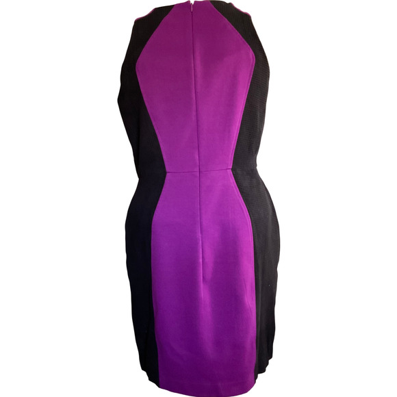 Worthington Women's Dress Size 12 Purple Black Color Block Sleeveless - Picture 2 of 10